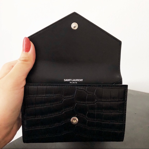 SAINT LAURENT Crocodile Leather Envelope Wallet - Picture 4 of 6